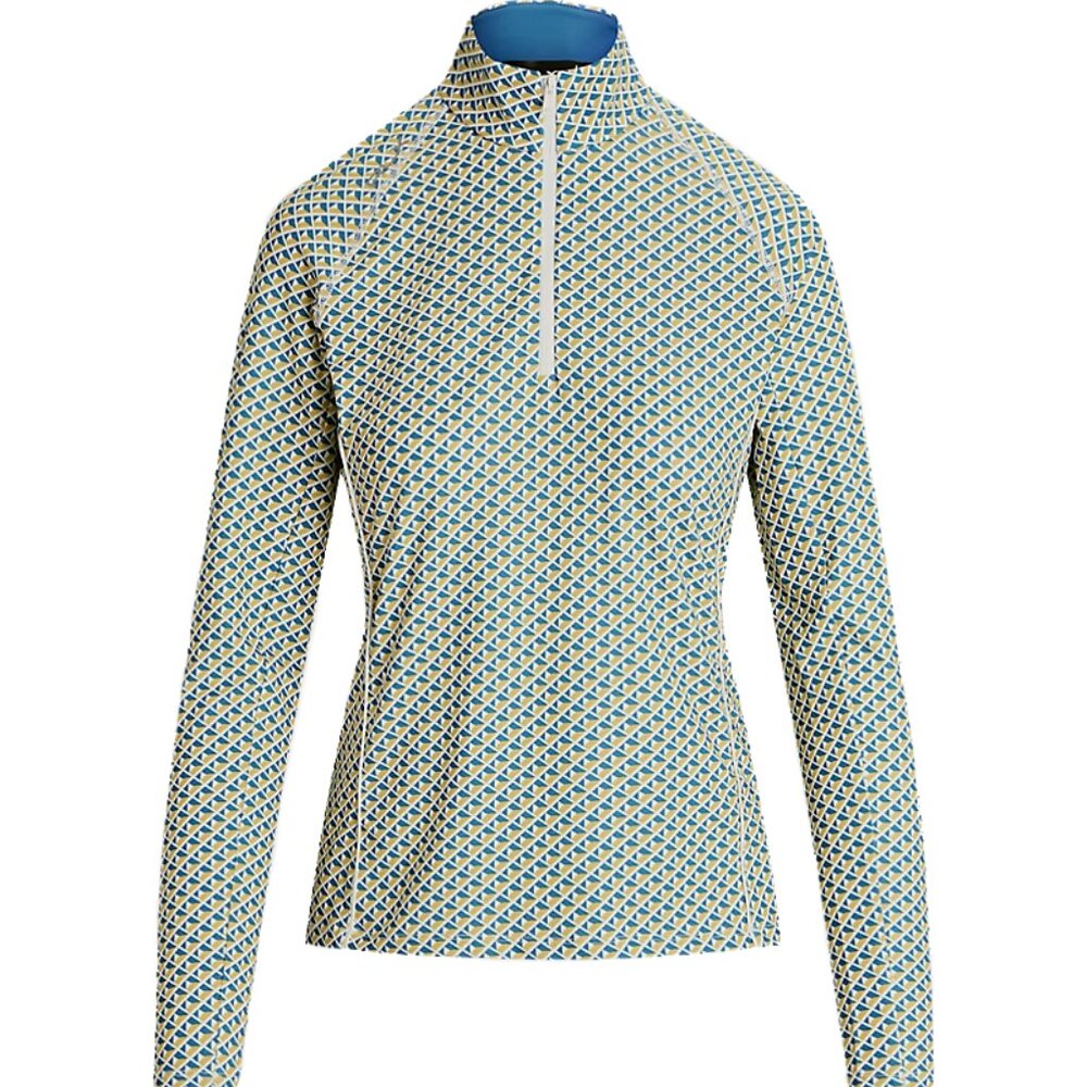 NWT RLX Ralph Lauren Women's Golf Recycled Lightweight Airflow Geo Multi Shirt